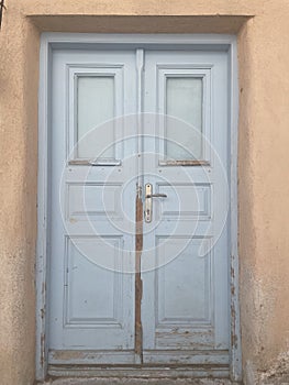 Soft Baby Blue Home Entrance in Portugal Europe