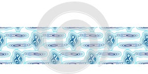 Soft blu water puddle border pattern. Fresh organic wet pool drop edging trim background. Swirl ombre blue degrade blur