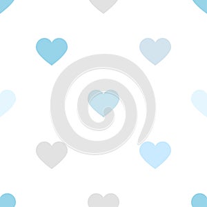 Soft blue hearts pattern romantic background happy valentine`s day