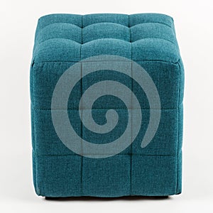 Soft blue pouf on a white background