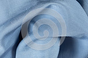 Soft Blue Stretch Fabric Polyester and Elastane Macro.
