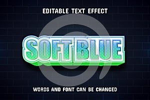 Soft blue text - editable text effect