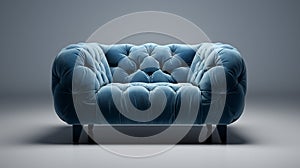 soft blue velvet tufted loveseat sofa or snuggle chair