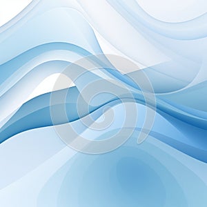 Soft Blue Waves Abstract With White Shapes In Minimal Vector Style