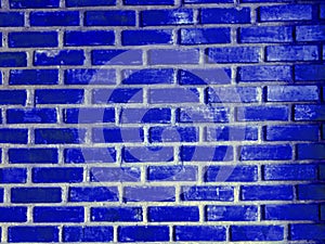 Soft blured of blue brick wall