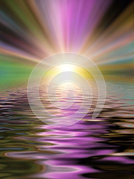 Soft and blurred colorful surface of water rippled reflection an