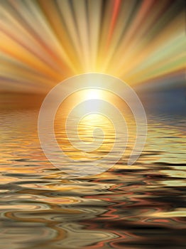 Soft and blurred colorful surface of water rippled reflection an