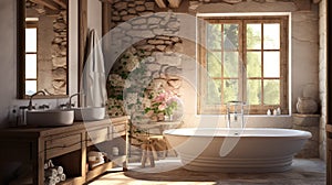 soft blurred interior design bathroom