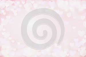 Soft Blurred Pink Heart Bokeh Background