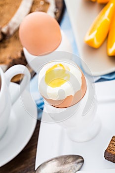 Soft boiled egg for breakfast