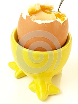 Soft-boiled egg, , closeup