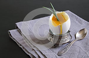 Soft-boiled egg. delicious healthy Breakfast