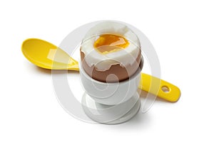 Soft boiled egg in an egg cup