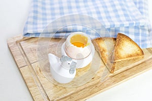 Soft boiled egg and toast