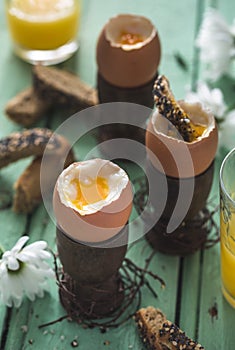 Soft Boiled Eggs and Bread Soldiers for Breakfast