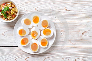 Soft Boiled Eggs Spicy Salad