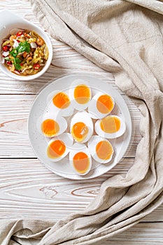 Soft Boiled Eggs Spicy Salad