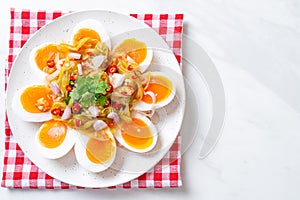 Soft Boiled Eggs Spicy Salad