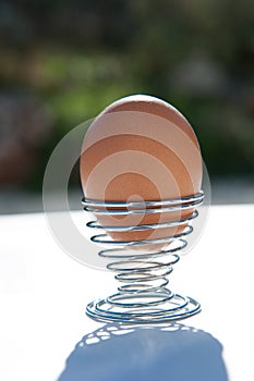 Soft-boiled eggs with spiral egg holder