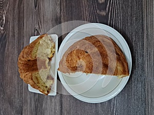 Soft bread made of flour and other ingredients in brown color
