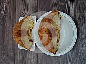 Soft bread made of flour and other ingredients in brown color