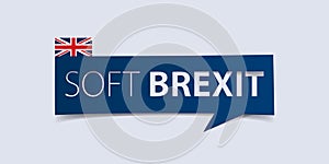Soft Brexit banner isolated on light blue background. Banner design template. Vector.