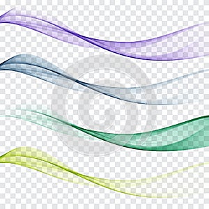 Soft bright colorful web border layout set of beautiful modern satin swoosh wave header collection. Vector illustration