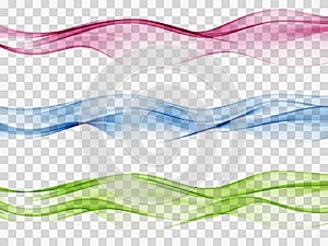 Soft bright colorful web border layout set of beautiful modern swoosh wave collection. Vector illustration
