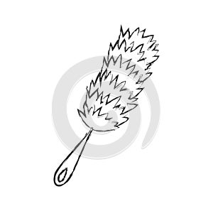 soft brush for brushing dust during cleaning. Vector illustration photo