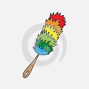 soft brush for brushing dust during cleaning. Vector illustration. photo