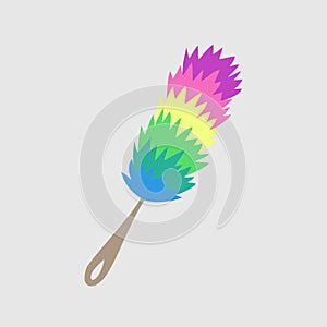 soft brush for brushing dust during cleaning. Vector illustration photo