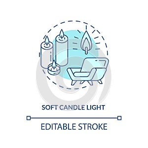 Soft candle light concept icon