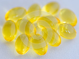 Soft capsules containing fish oil , omega 3 richest photo
