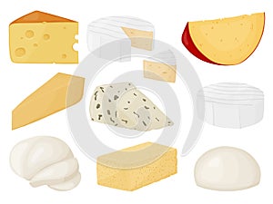 Soft cheese block set. Farm market product for label, poster, icon, packaging.