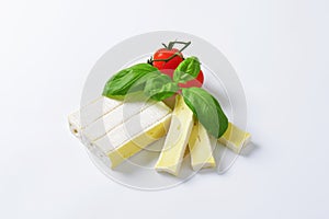 Soft cheese with thin white rind photo