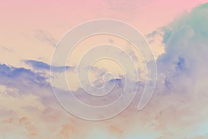 Soft cloud and sky with pastel gradient color