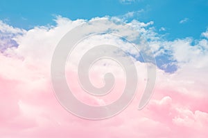 Soft cloud and sky with pastel gradient color