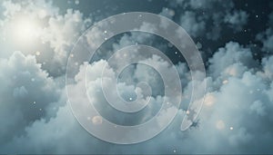 Soft Cloudy Sky Background with Gentle Light and Mist