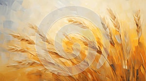 Soft Color Blending: A Neo-impressionist Painting Of Wheat