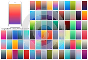 Soft color gradient backgrounds set. Modern screens for mobile app. Abstract colorful vector gradients for card, brochure, flyer