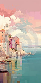 Soft Color Palette Atoll Image Inspired By Krenz Cushart In Split, Croatia photo