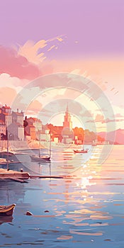 Soft Color Palette Bay Image In Split, Croatia photo