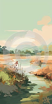 Soft Color Palette Bog In Split, Croatia: Krenz Cushart Inspired Art photo