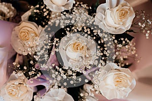 Soft color Roses in bouquet Background