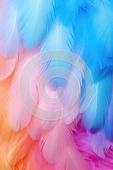 soft colorful feathers background AI generated