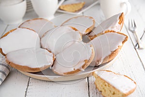 Soft cookies with icing. Traditional german \
