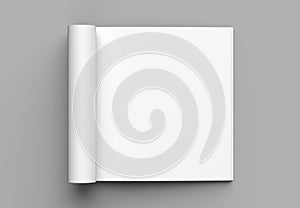 Soft cover square brochure, magazine, book or catalog mock up is