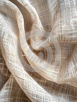 Soft cream-colored fabric with a detailed square texture, captured up-close to showcase the quality and texture ideal