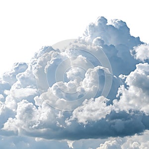 Soft Cumulus Clouds isolated on white background