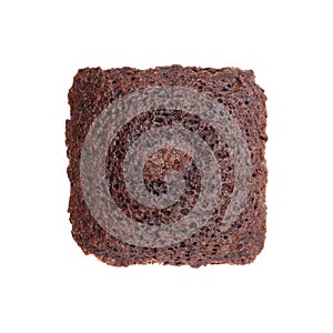 soft dark chocolate cookie brownie isolated on white